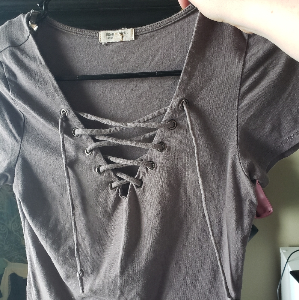 Grey Crop Top
